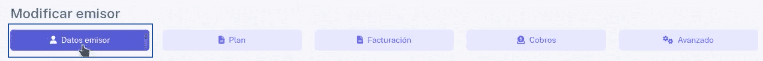 Sección Datos emisor