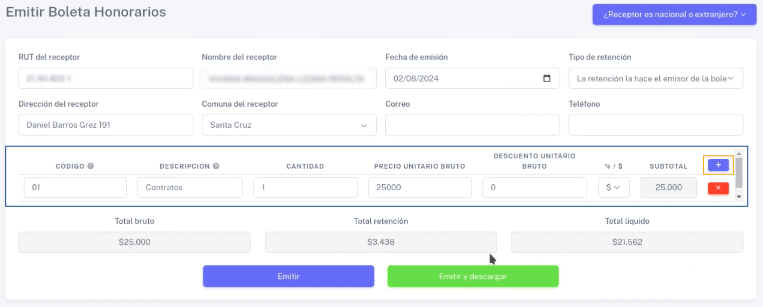 Servicios prestados