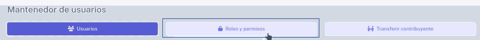 Pestaña de roles y permisos